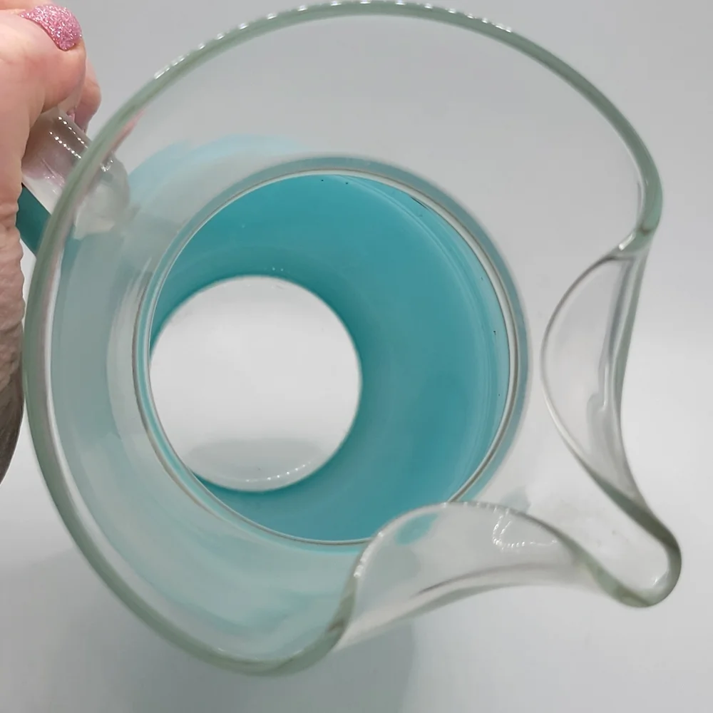 VTG Blue Bleno Pitcher | Gold Trim | 9.5" - Picture 4 of 11